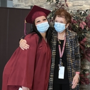 CNA Training Graduation graduate and teacher posing together