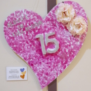 anniversary heart created by Homeland Center Director of Nursing Jennifer Tate-DeFreitas