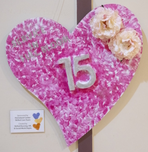 anniversary heart created by Homeland Center Director of Nursing Jennifer Tate-DeFreitas